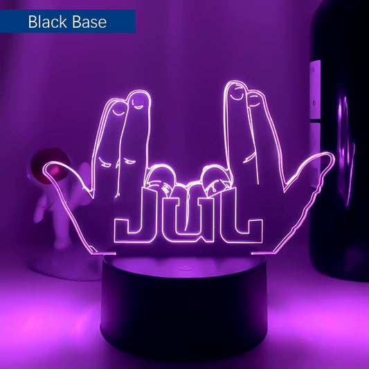 LED Night Light Celebrity JUL for Fans Bedroom Decoration Lighting Birthday Gift Battery Powered Color Changing 3D Lamp Jul